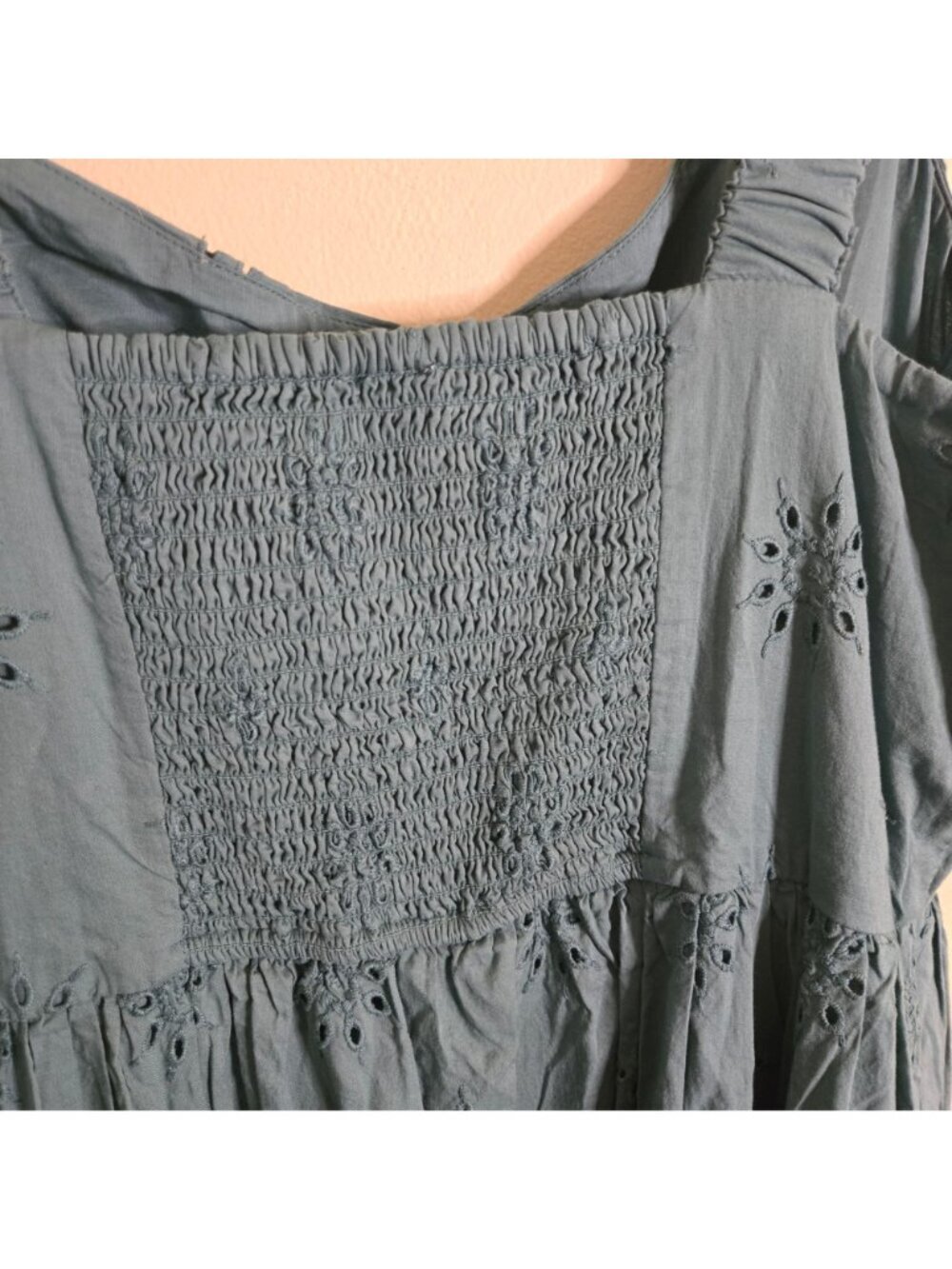 J.Crew NWT Eyelet Midi Dress Mineral Green Pockets Sweetheart Neckline Size 14 - Picture 9 of 13